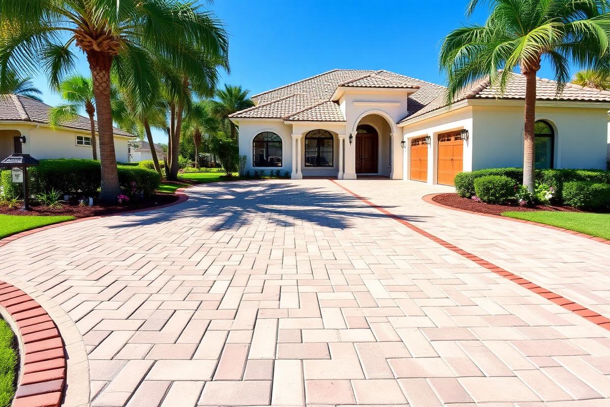 Bordered Three-Car Driveway