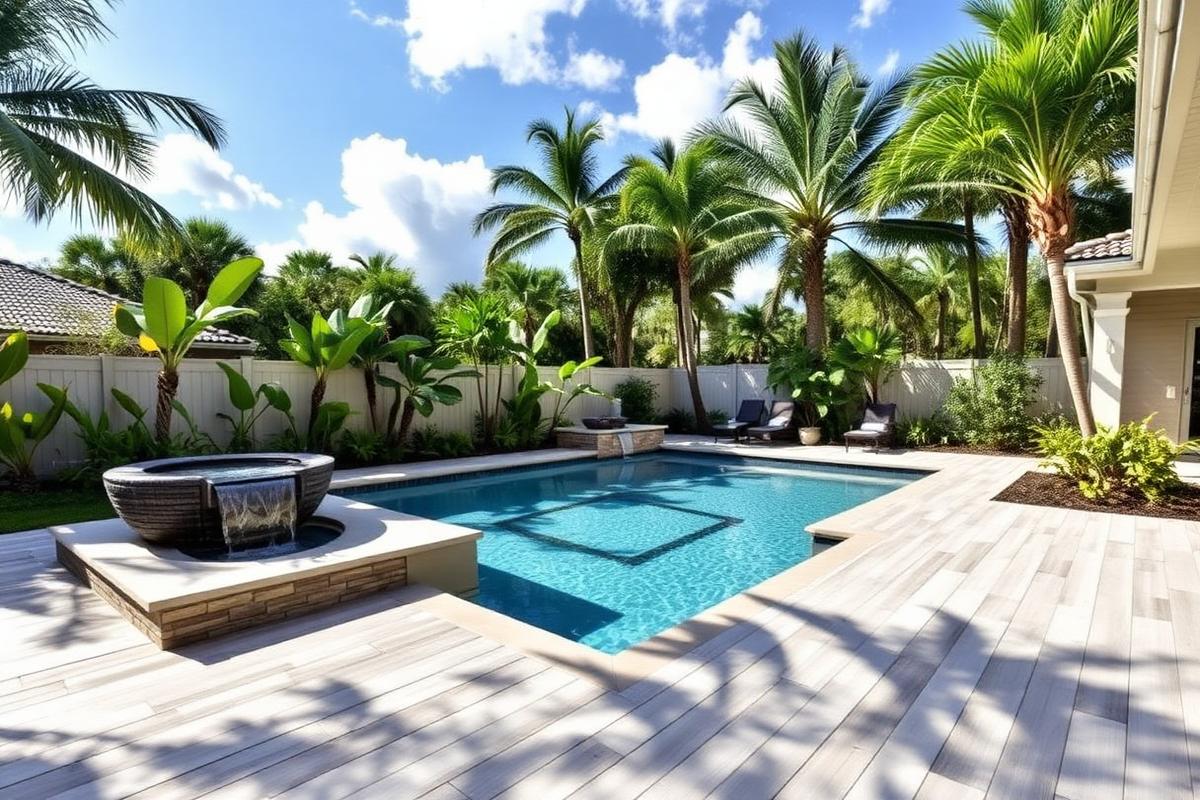 Porcelain Plank Pool Deck